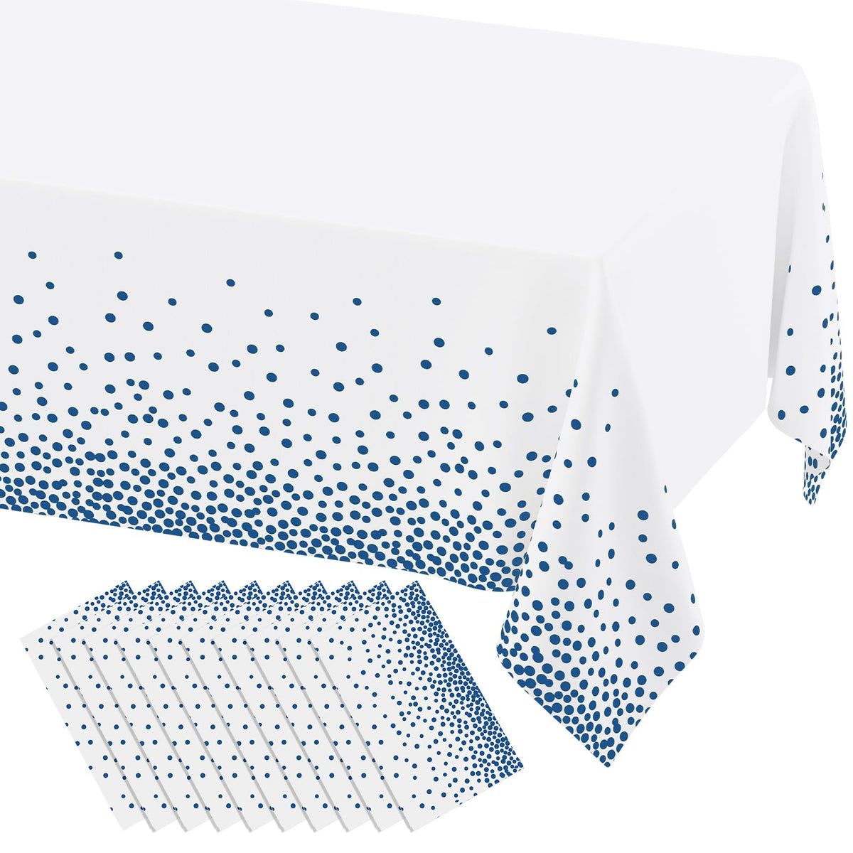 misaya 3 Packs Dot Disposable Table Cloth, 54 x 108 Inch Waterproof Plastic Tablecloth, Rectangle Gold Dots in White Table Covers for Picnic, Birthday, Party and Back to School