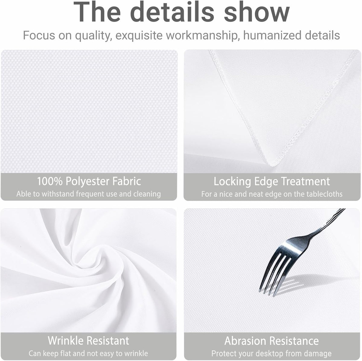 MRJ 70 Inch Round White Tablecloth Stain and Wrinkle Resistant Washable Polyester Table Cloth for Restaurant Hotel Wedding