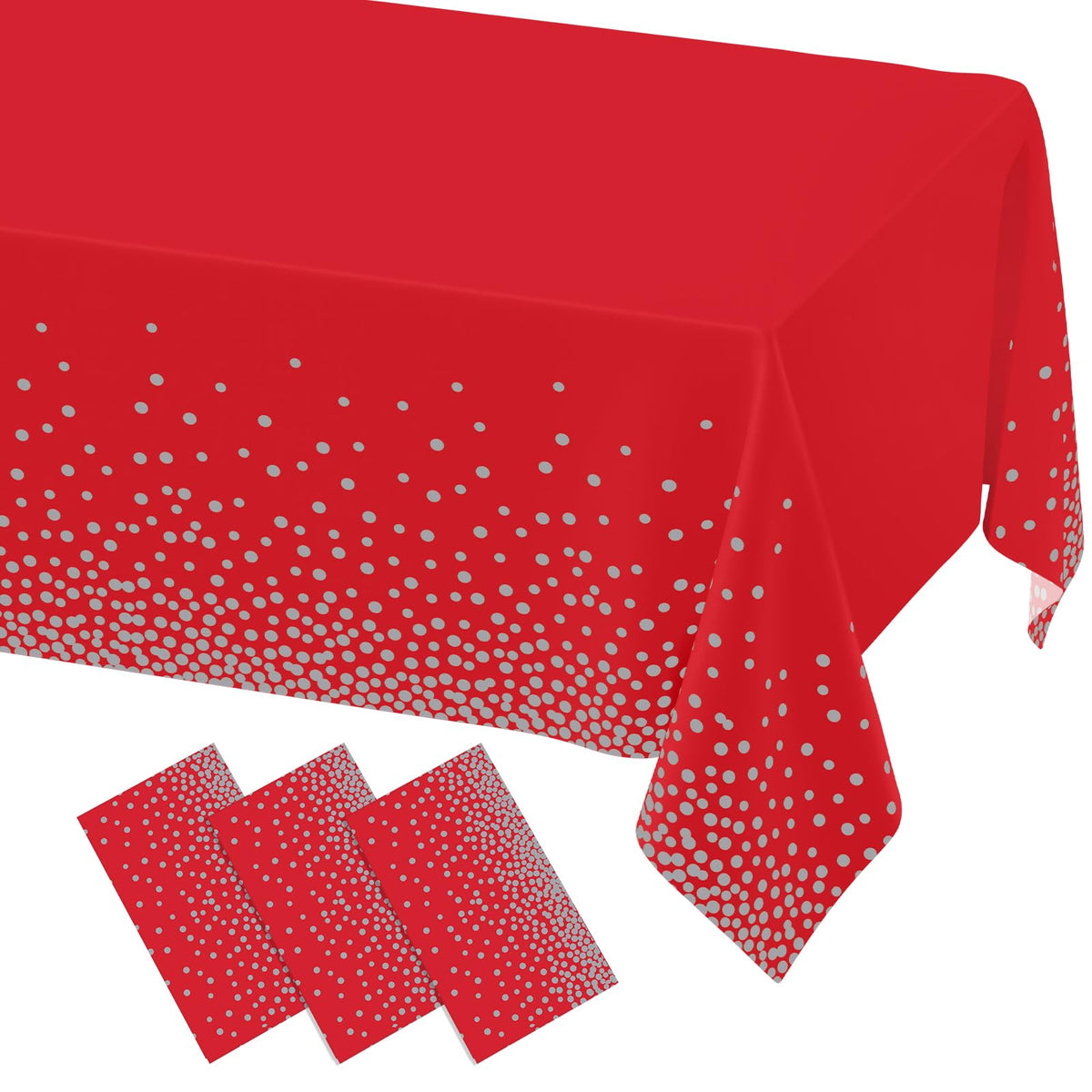 misaya 3 Packs Dot Disposable Table Cloth, 54 x 108 Inch Waterproof Plastic Tablecloth, Rectangle Gold Dots in White Table Covers for Picnic, Birthday, Party and Back to School