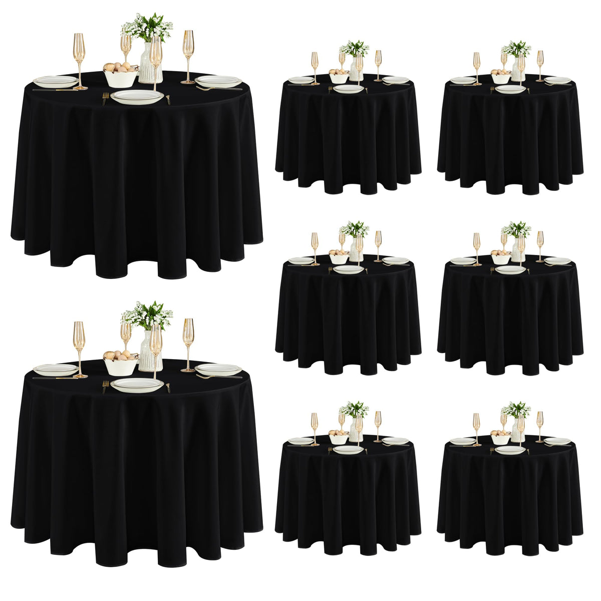 Fitable 6 Pack White Table Cloths 70x120 Inch for 6-8 Ft Rectangle Tables