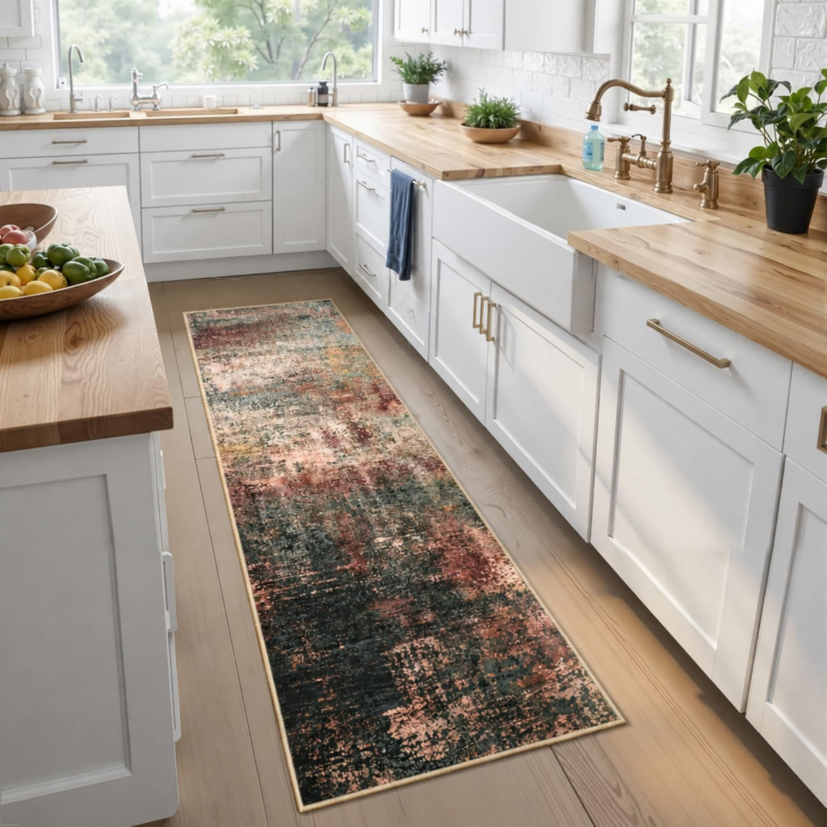 Toneed 4'x6' Washable Area Rugs for Bedroom Living Room, 48"x72" Grey