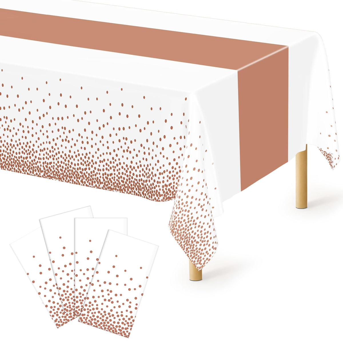 QZYL 4 Packs White Plastic Tablecloth, Large Sturdy Disposable Table Cloth