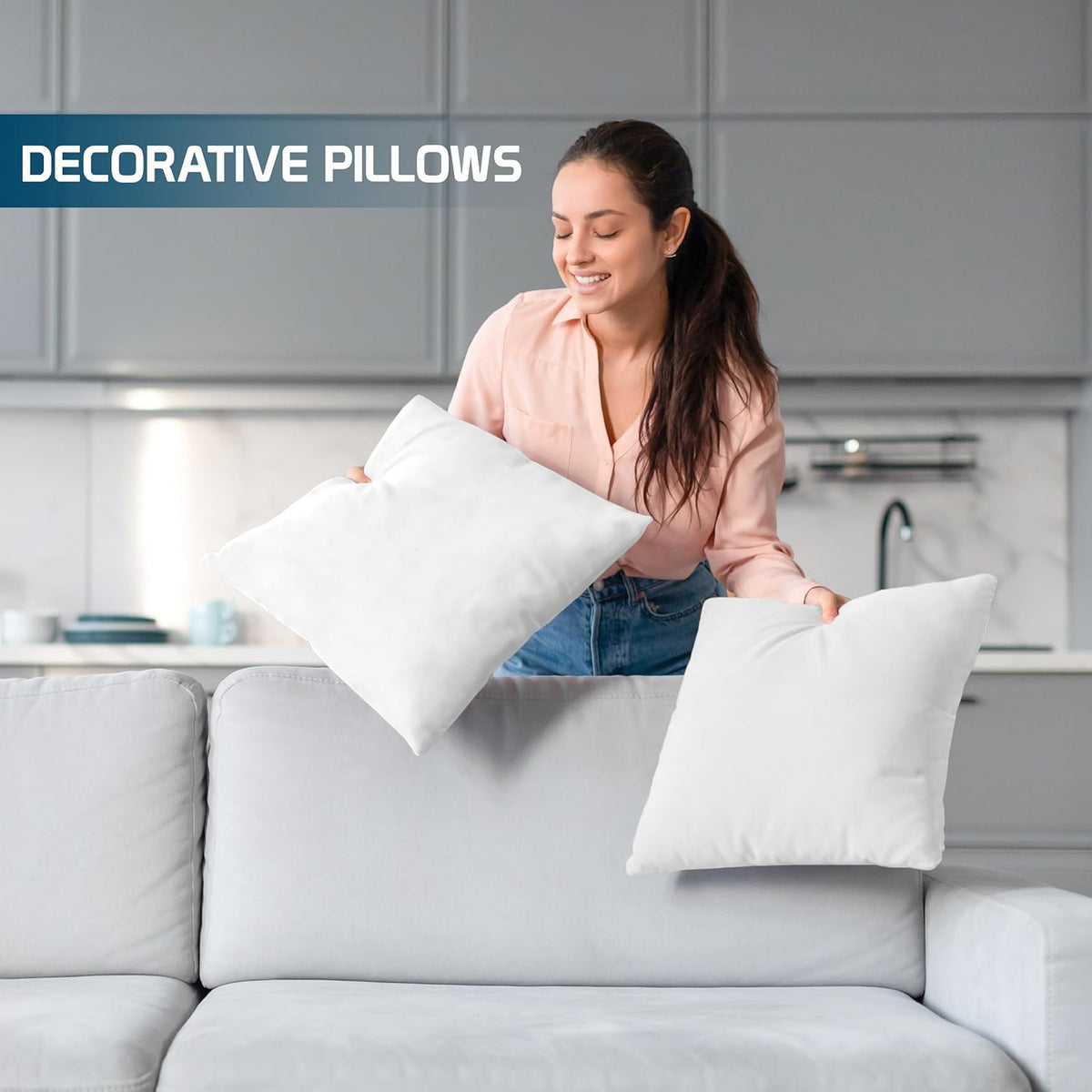 Utopia Bedding Throw Pillows, Decorative 18x18 Pillow Inserts, Set of 4