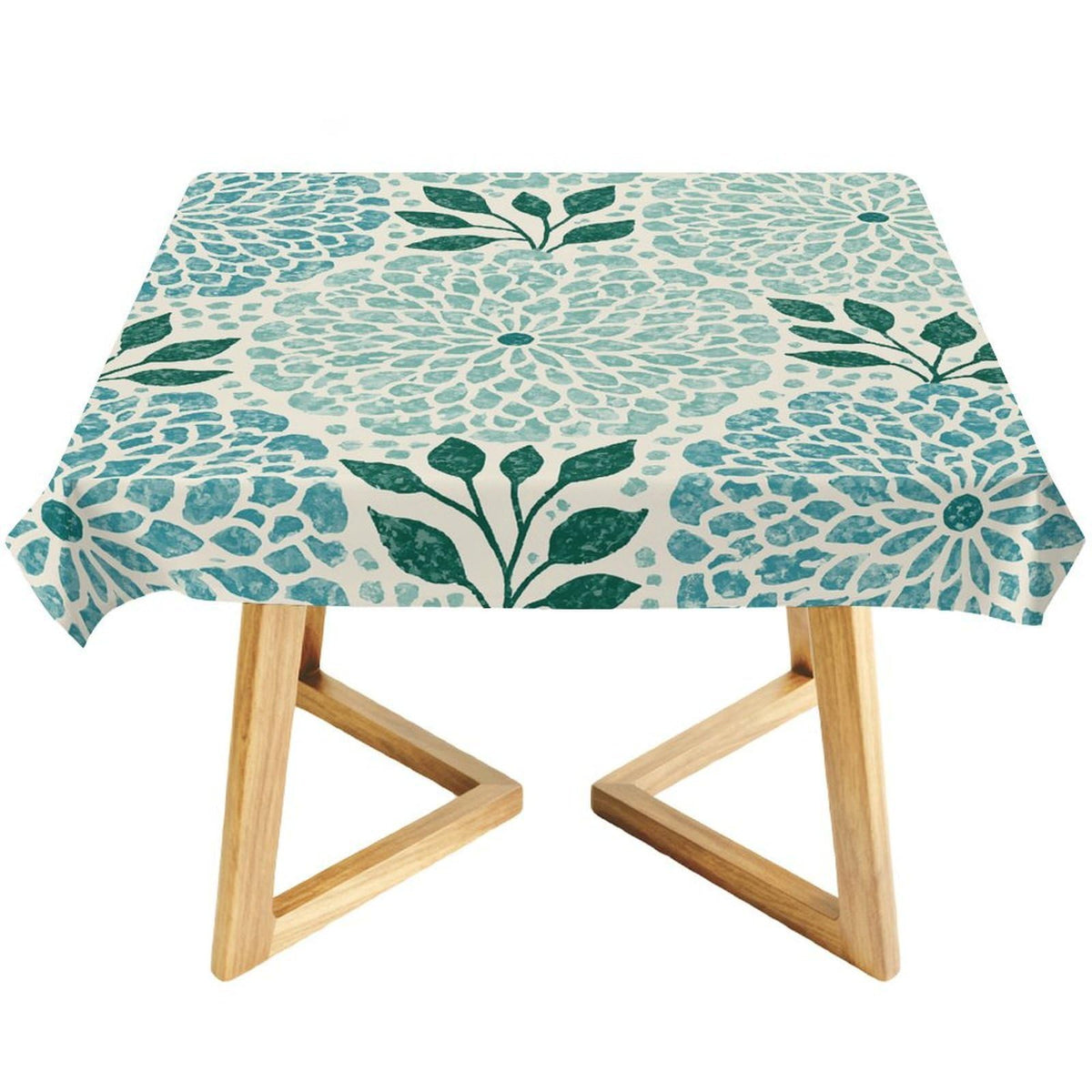 domirica Square & Rectangle Tablecloth, Trendy Floral Art Pattern, Waterproof Oil-Proof Wipeable Polyester Cover, Decorative Table Cloth for Kitchen, Picnic, Camping, Wedding Indoor Outdoor Party