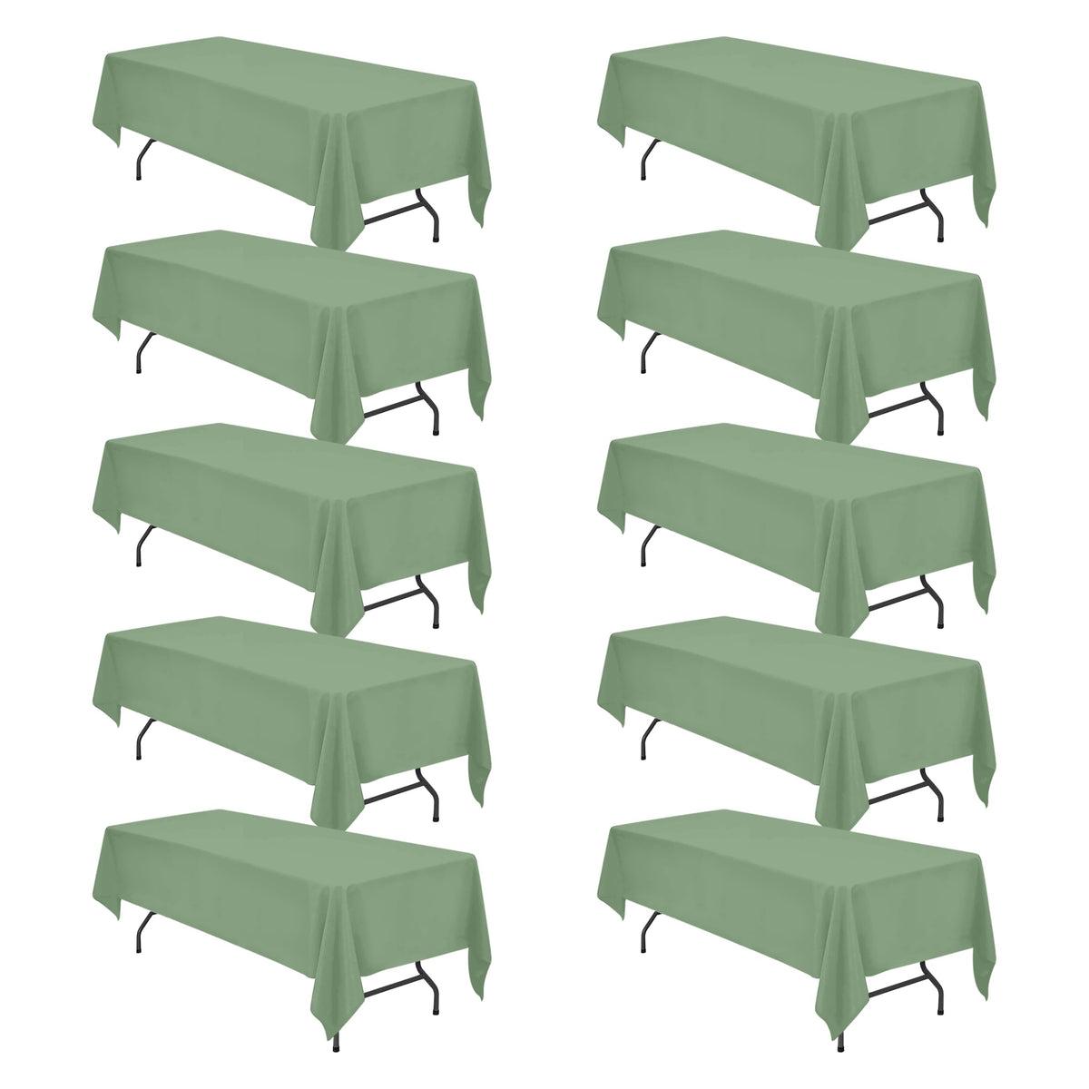 BRILLMAX 6 Pack Ivory Tablecloths 90x132 Inch for 6ft Rectangle Tables