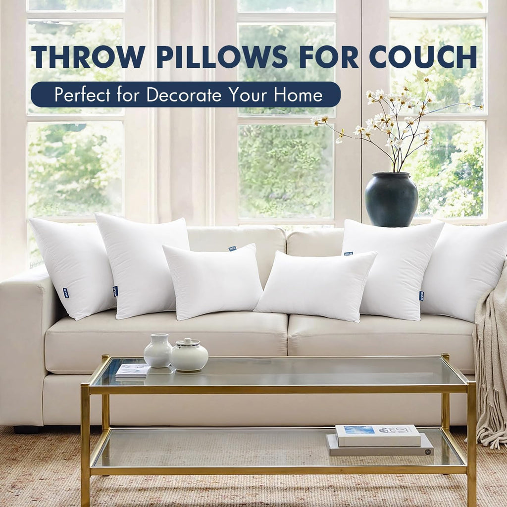 MIULEE 20x20 Throw Pillows Inserts 2 Pack, Decorative Pillows for Couch Bed