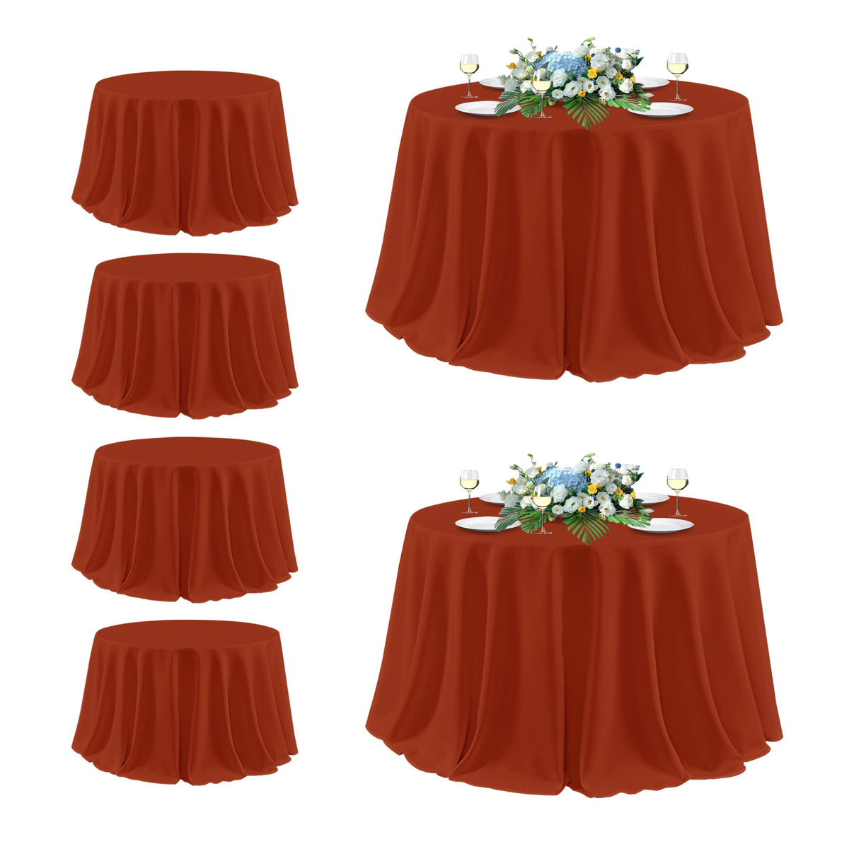 sancua 2 Pack White Table Cloth 60x102 Inch for 6 Feet Rectangle Tables