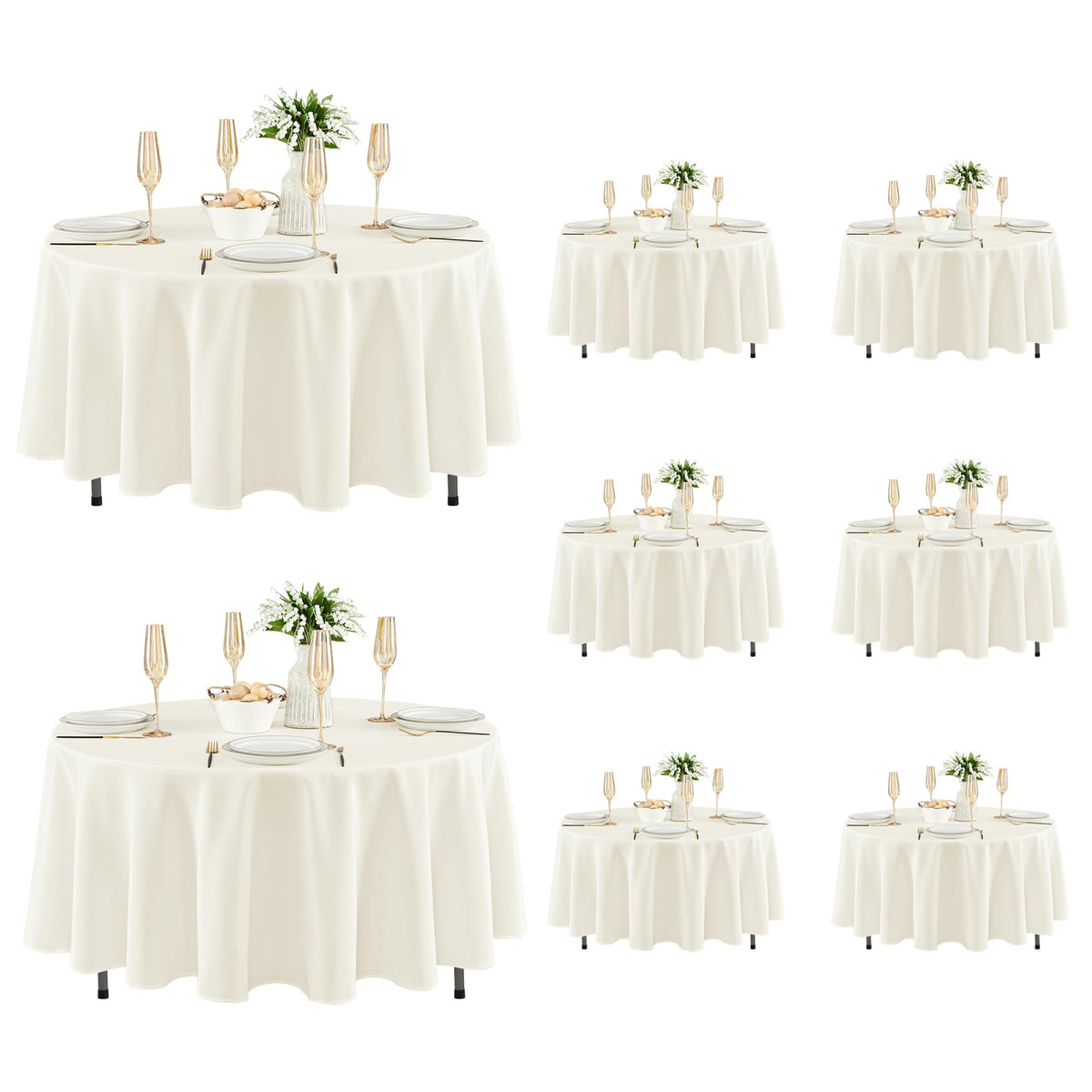 Fitable 6 Pack White Table Cloths 70x120 Inch for 6-8 Ft Rectangle Tables