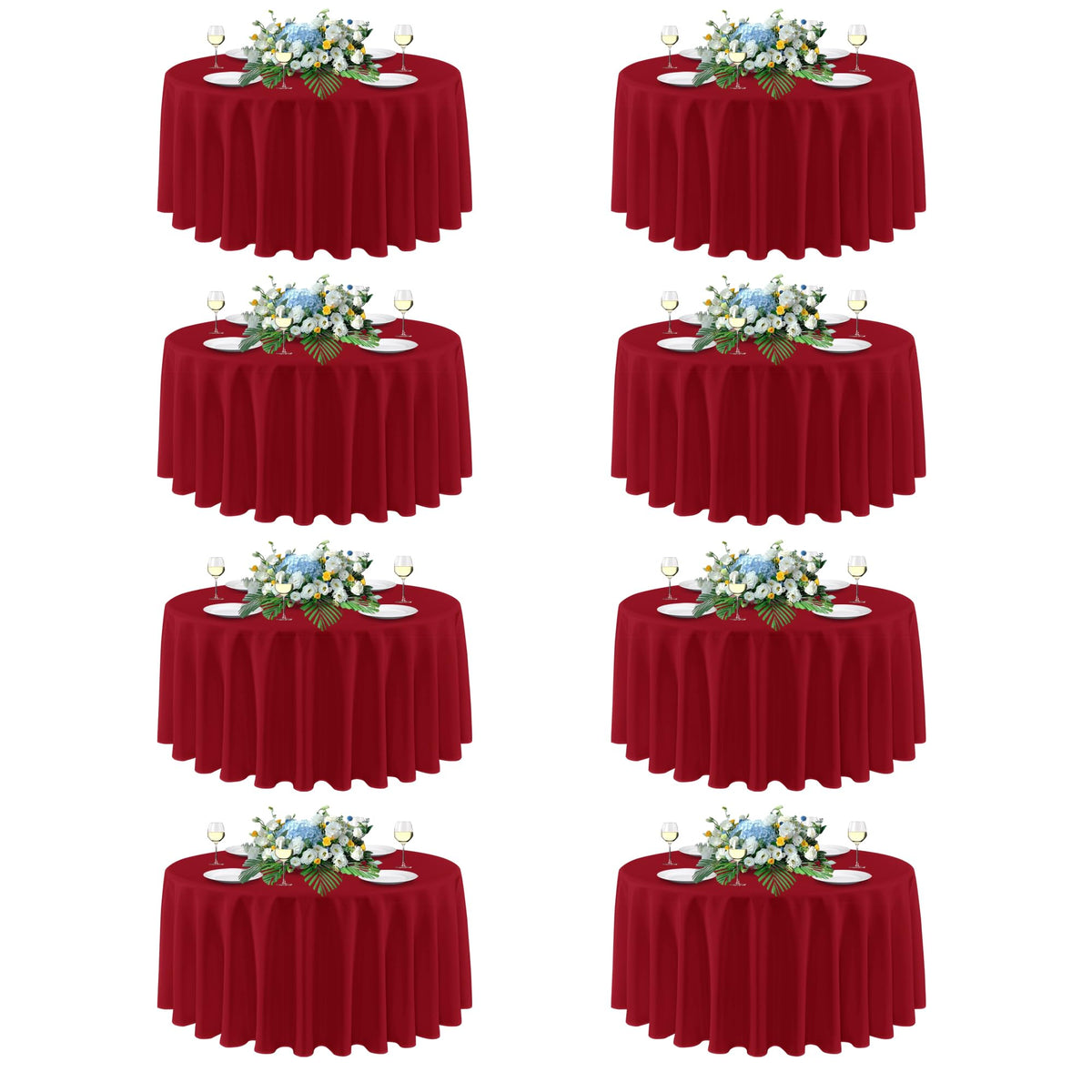sancua 2 Pack White Table Cloth 60x102 Inch for 6 Feet Rectangle Tables