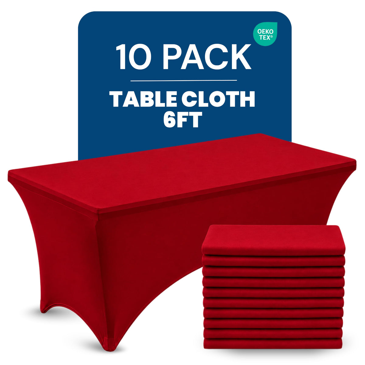 Utopia Kitchen Spandex Tablecloth 2 Pack [6FT, Black] Tight, Fitted, Washable and Wrinkle Resistant Stretch Rectangular Patio Table Cover for Event, Wedding, Banquet & Parties [72Lx30Wx30H Inch]
