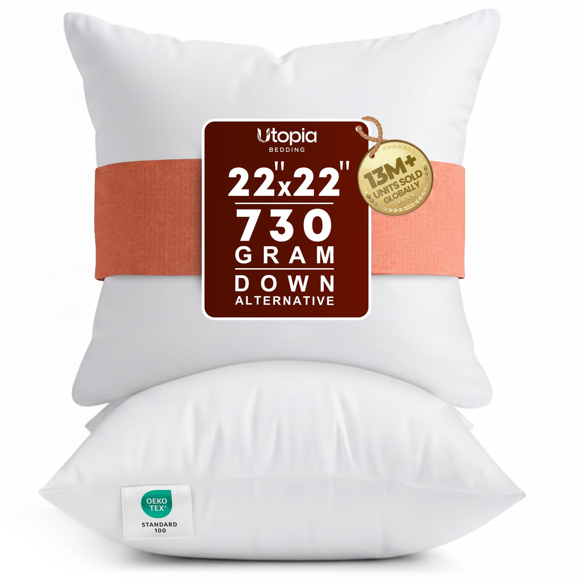 Utopia Bedding 18x18 Pillow Inserts, White Throw Pillows for Couch, 2 Pack