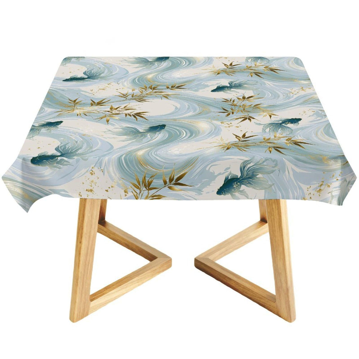 domirica Square & Rectangle Tablecloth, Trendy Floral Art Pattern, Waterproof Oil-Proof Wipeable Polyester Cover, Decorative Table Cloth for Kitchen, Picnic, Camping, Wedding Indoor Outdoor Party
