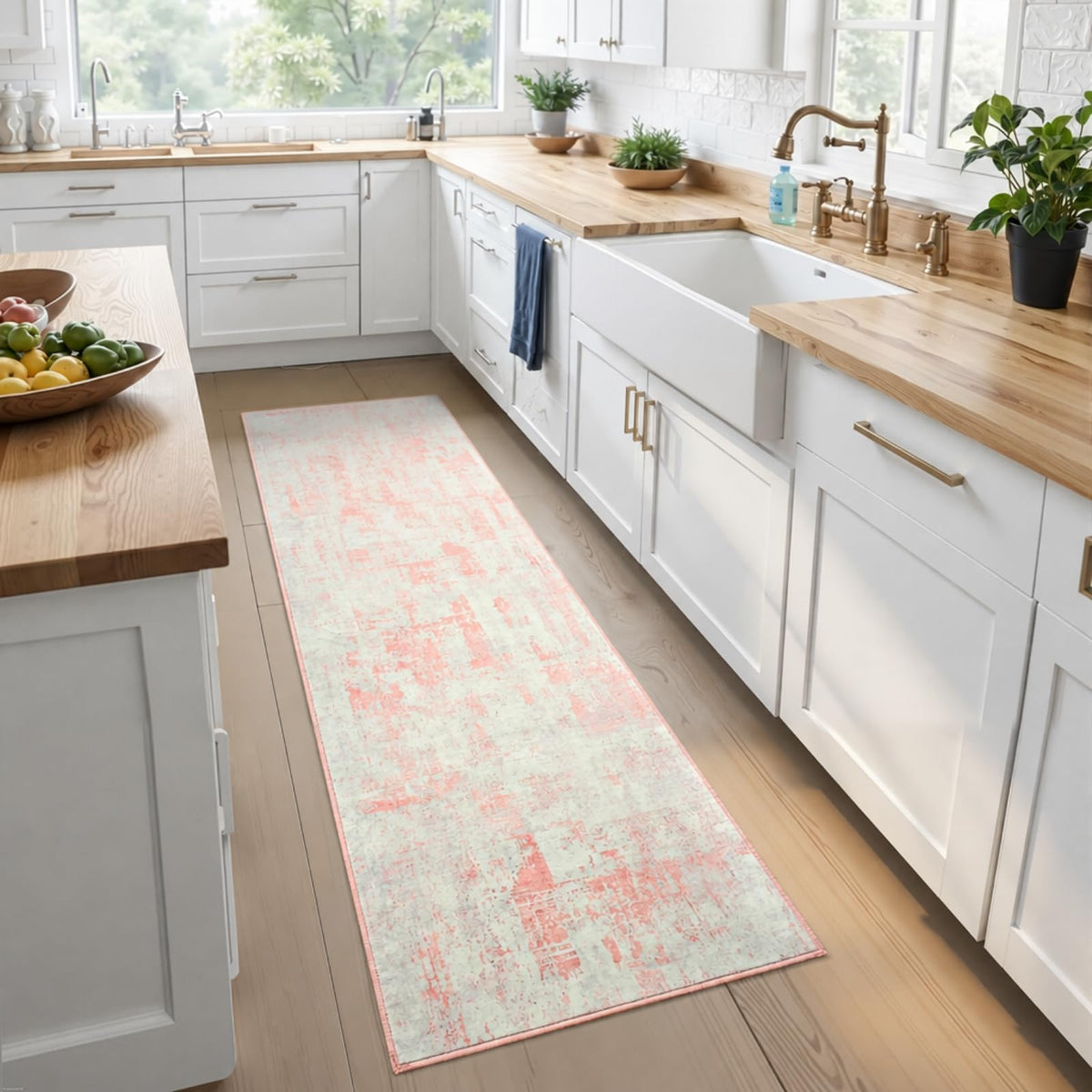 Toneed 4'x6' Washable Area Rugs for Bedroom Living Room, 48"x72" Grey