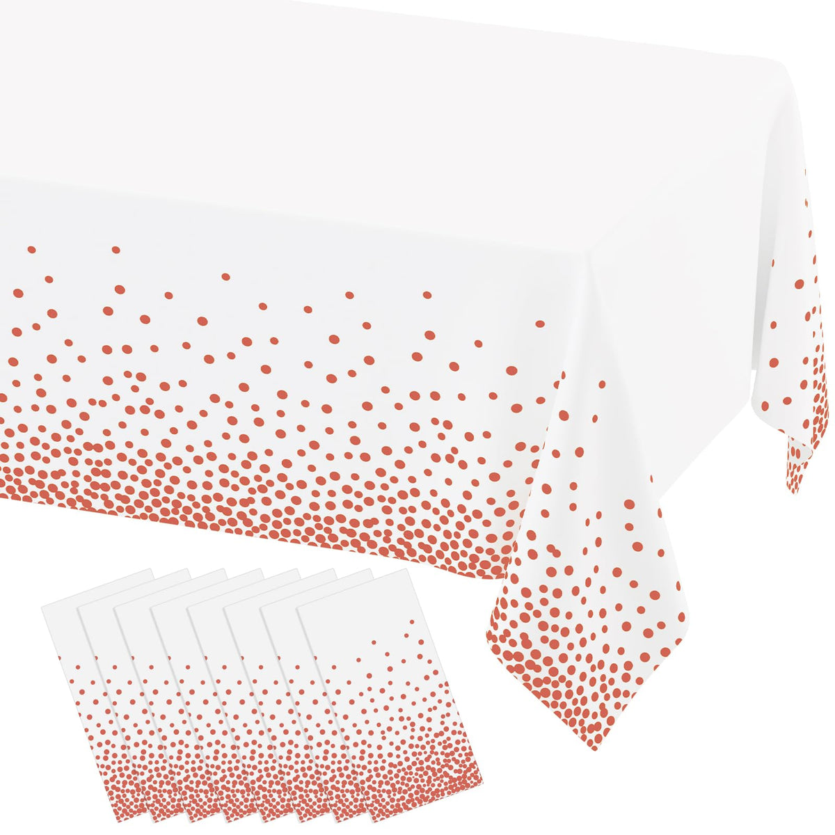 misaya 8 Packs Disposable Plastic Table Cloth, Gold Dots in Black