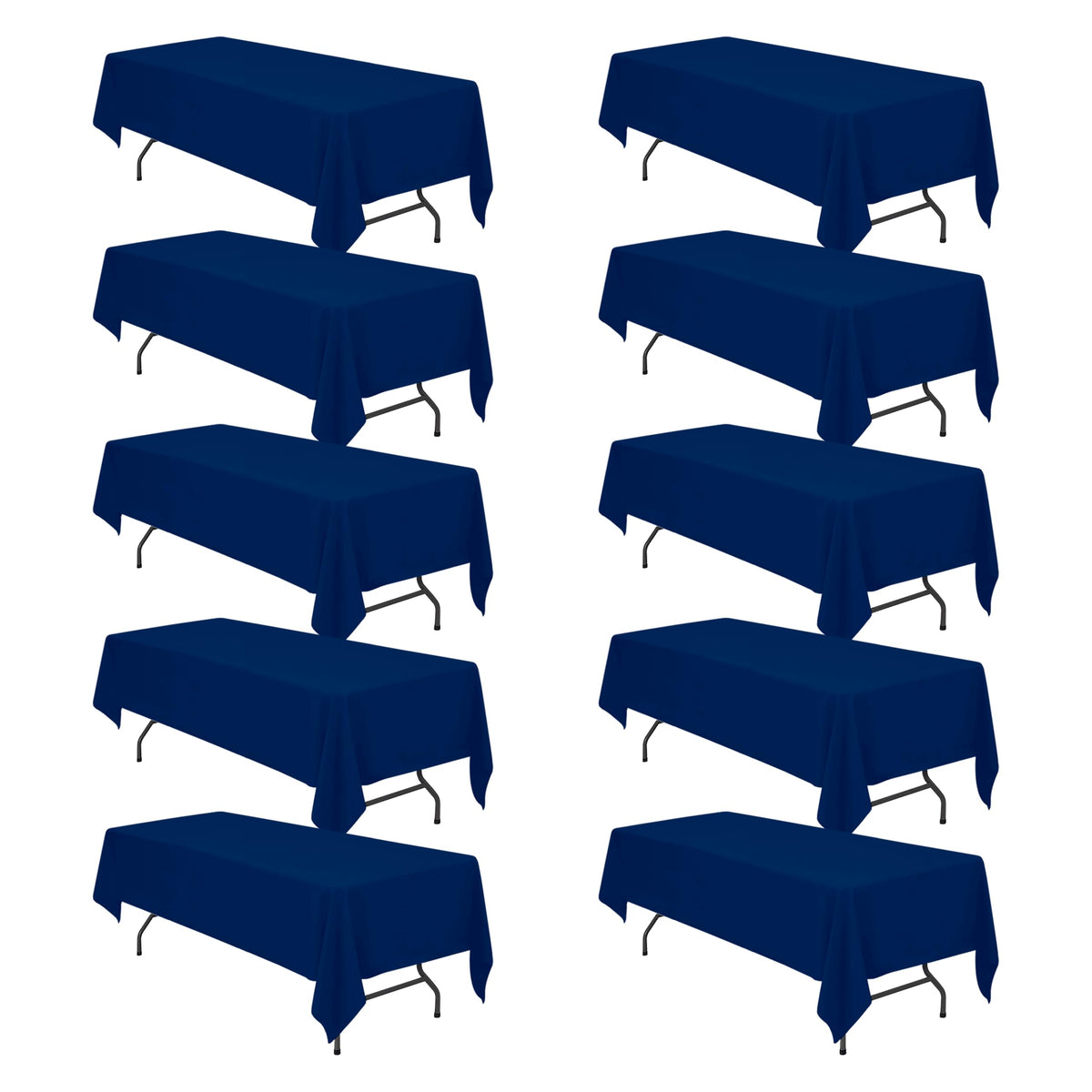 BRILLMAX 6 Pack Ivory Tablecloths 90x132 Inch for 6ft Rectangle Tables