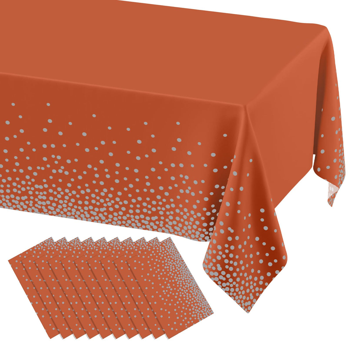 misaya 3 Packs Dot Disposable Table Cloth, 54 x 108 Inch Waterproof Plastic Tablecloth, Rectangle Gold Dots in White Table Covers for Picnic, Birthday, Party and Back to School