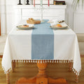 Laolitou Rustic Tablecloth Cotton Linen Waterproof Farmhouse Tablecloth Burlap Table Cloths for Kitchen Dining Cloth Table Cloth for Rectangle Tables Coffee Lines Rectangle,55''x70'',4-6 Seats