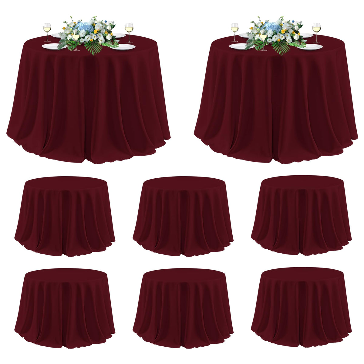 sancua 2 Pack White Table Cloth 60x102 Inch for 6 Feet Rectangle Tables