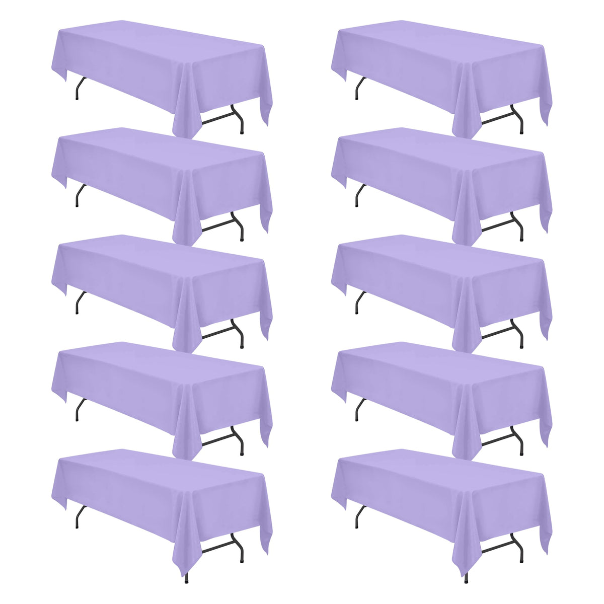 BRILLMAX 6 Pack Ivory Tablecloths 90x132 Inch for 6ft Rectangle Tables