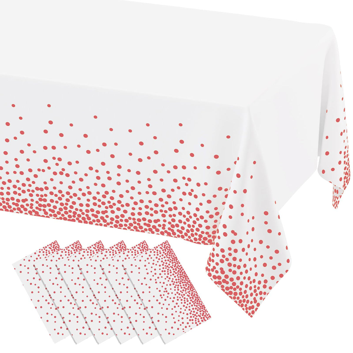 misaya 3 Packs Dot Disposable Table Cloth, 54 x 108 Inch Waterproof Plastic Tablecloth, Rectangle Gold Dots in White Table Covers for Picnic, Birthday, Party and Back to School