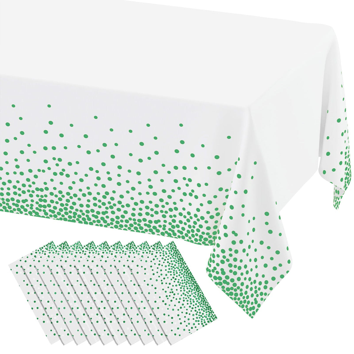 misaya 3 Packs Dot Disposable Table Cloth, 54 x 108 Inch Waterproof Plastic Tablecloth, Rectangle Gold Dots in White Table Covers for Picnic, Birthday, Party and Back to School