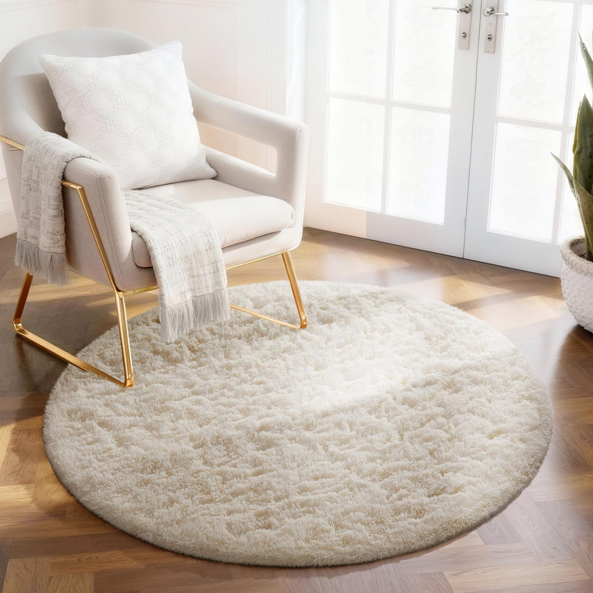 Ophanie Area Rugs for Living Room Bedroom, Washable Non-Slip Fluffy Soft Grey Shag Carpet, Indoor Floor Gray 4x6 Fuzzy Shaggy Living Room Plush Rug for Kids Home Dorm Decor Aesthetic