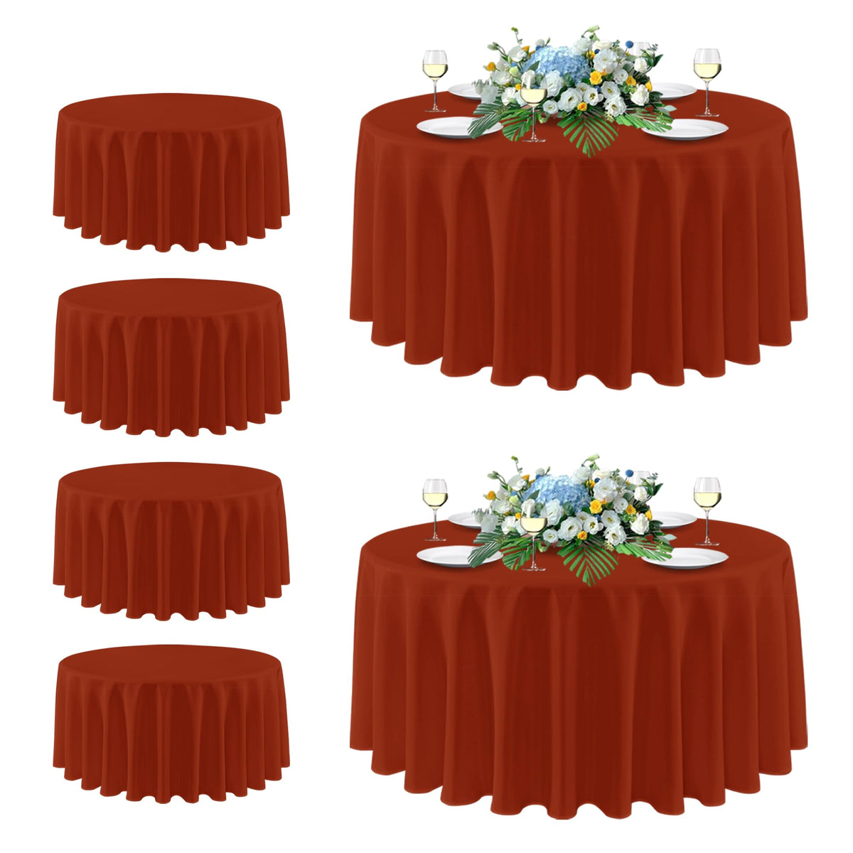sancua 2 Pack White Table Cloth 60x102 Inch for 6 Feet Rectangle Tables