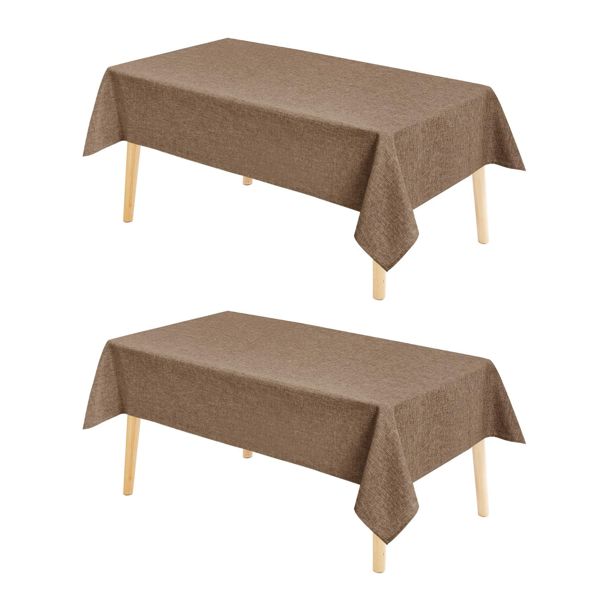 Hiasan Beige Faux Linen Rectangle Tablecloth 54 x 80 Inch for Dining Room