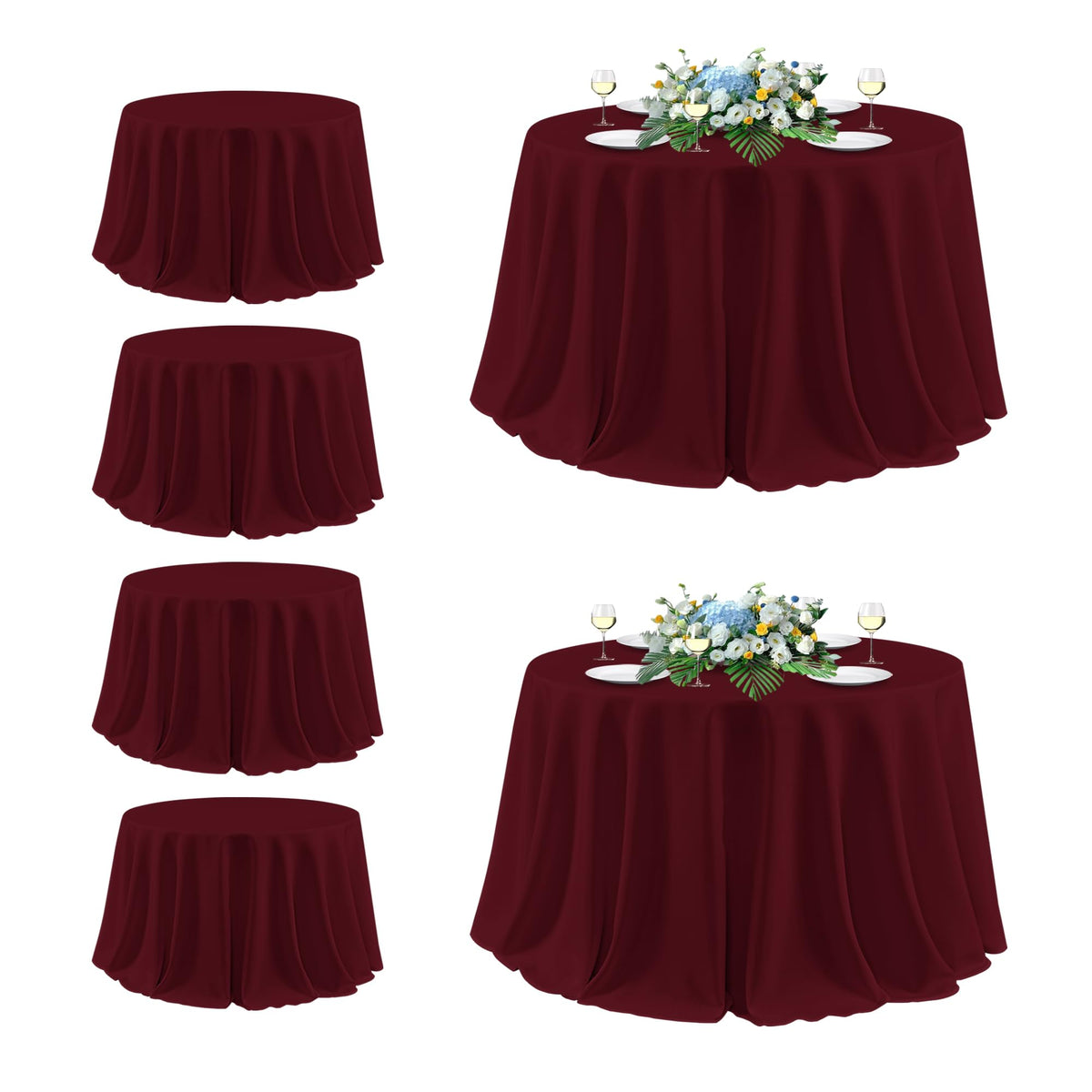sancua 2 Pack White Table Cloth 60x102 Inch for 6 Feet Rectangle Tables