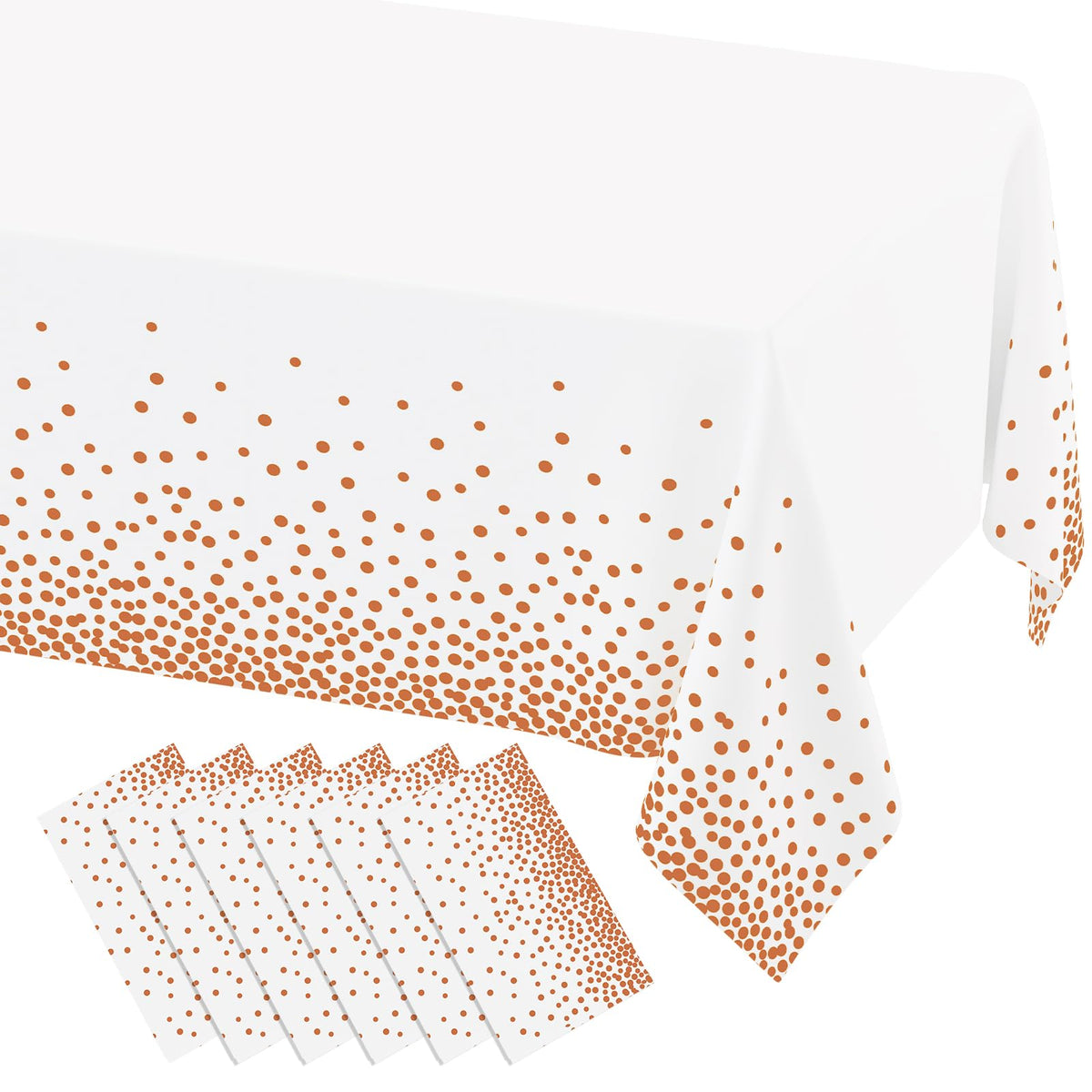 misaya 3 Packs Dot Disposable Table Cloth, 54 x 108 Inch Waterproof Plastic Tablecloth, Rectangle Gold Dots in White Table Covers for Picnic, Birthday, Party and Back to School