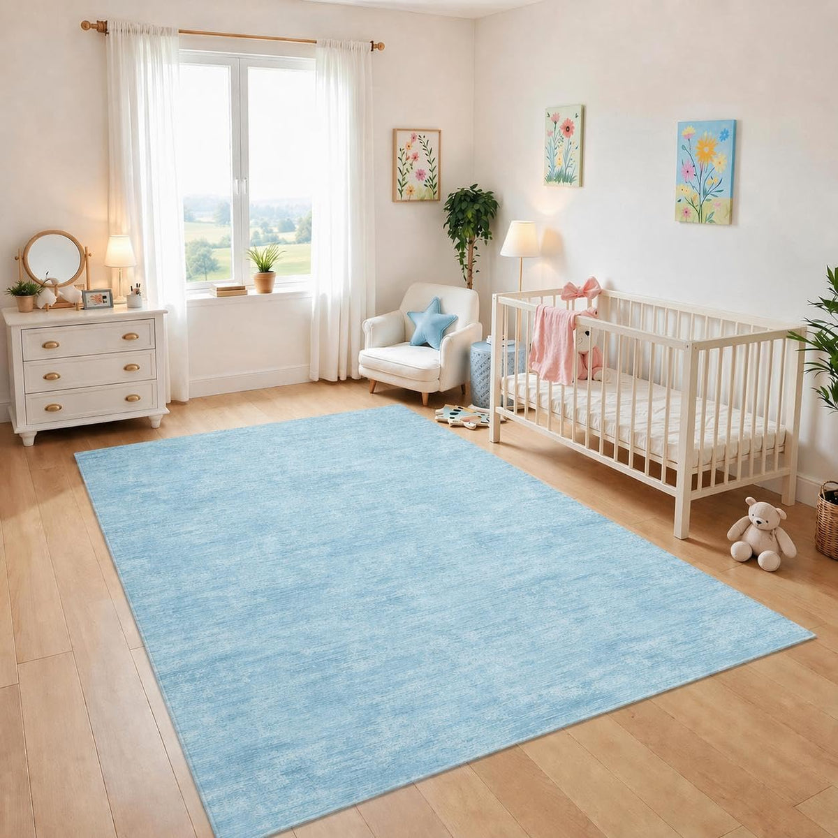 RUGSREAL Bedroom Area Rug 4x6 Modern Abstract Area Rug Stain Resistant Small Living Room Rug Contemporary Dining Room Rug Non-Slip Solid Rug Aesthetic Accent Floor Carpet for Kitchen Office, Dark Grey