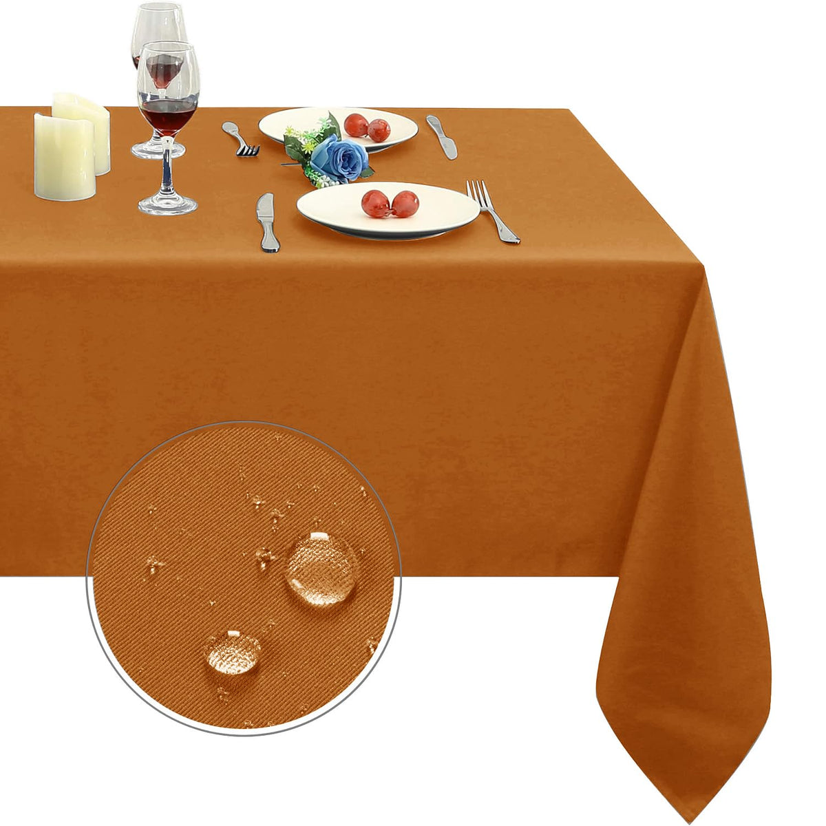 Obstal Rectangle Table Cloth, Navy Blue, 60 x 84 Inch