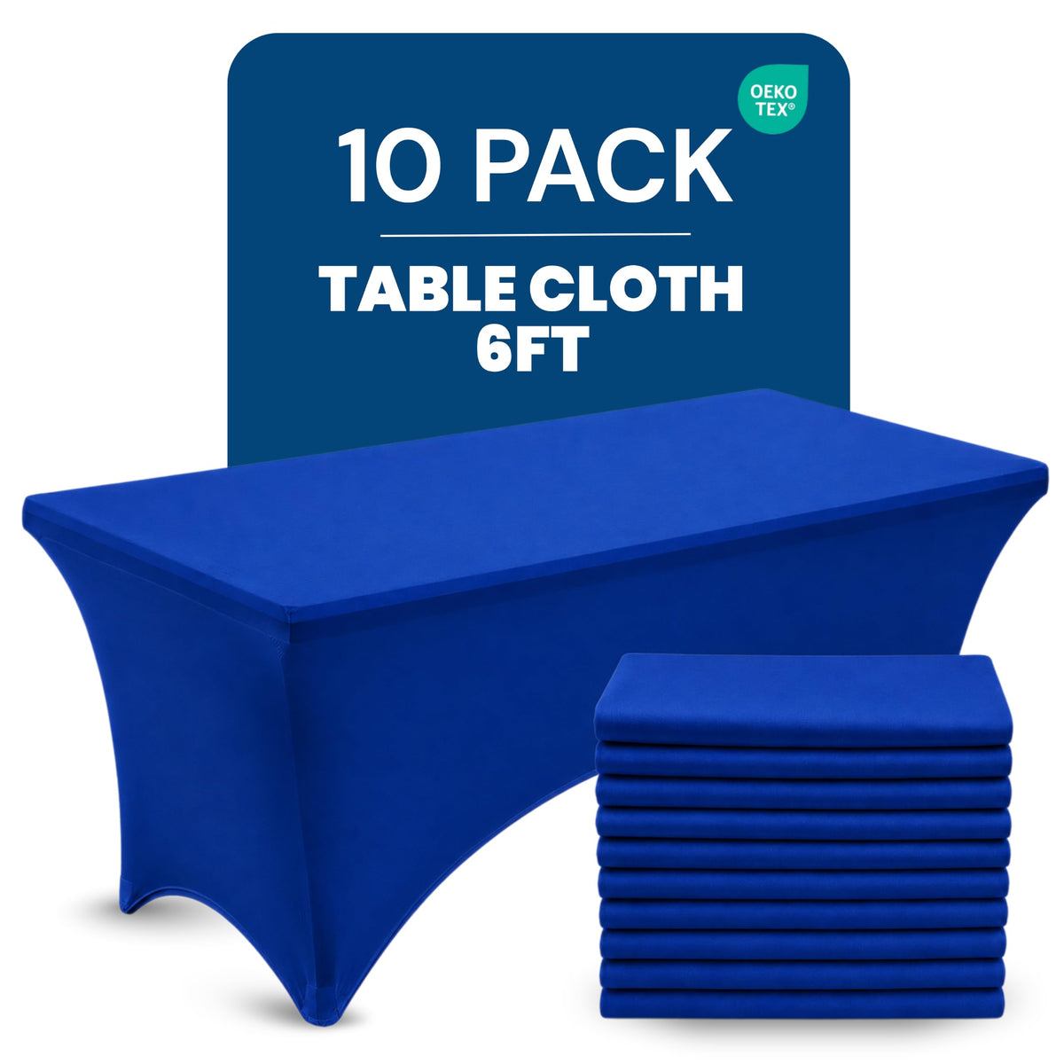 Utopia Kitchen Spandex Tablecloth 2 Pack [6FT, Black] Tight, Fitted, Washable and Wrinkle Resistant Stretch Rectangular Patio Table Cover for Event, Wedding, Banquet & Parties [72Lx30Wx30H Inch]