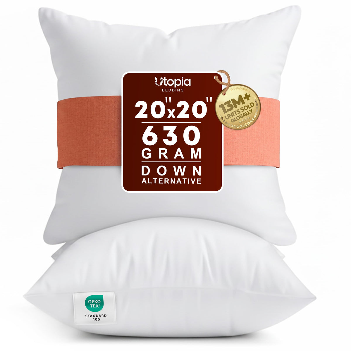Utopia Bedding 18x18 Pillow Inserts, White Throw Pillows for Couch, 2 Pack