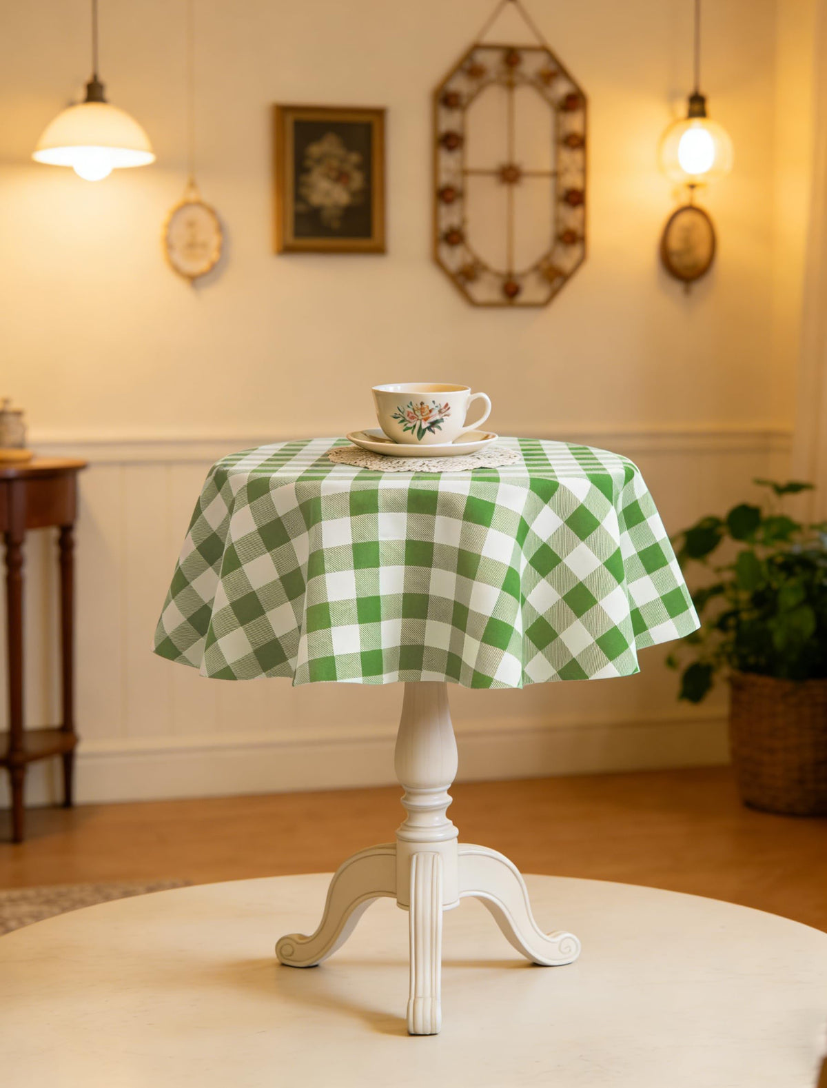 Waterproof Checkered Tablecloth Fabric - Rectangle 58x84 Inch Classic Gingham Buffalo Plaid Table Cloth for Indoor/Outdoor Use - Washable Table Cover for Kitchen, BBQs, and Parties