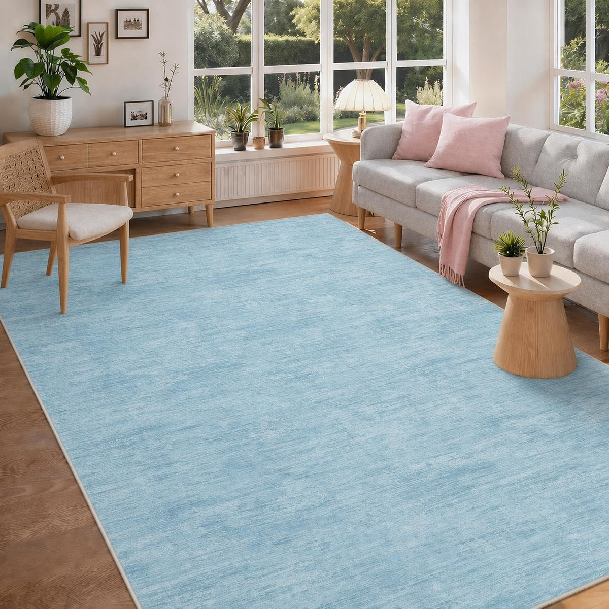 RUGSREAL Bedroom Area Rug 4x6 Modern Abstract Area Rug Stain Resistant Small Living Room Rug Contemporary Dining Room Rug Non-Slip Solid Rug Aesthetic Accent Floor Carpet for Kitchen Office, Dark Grey