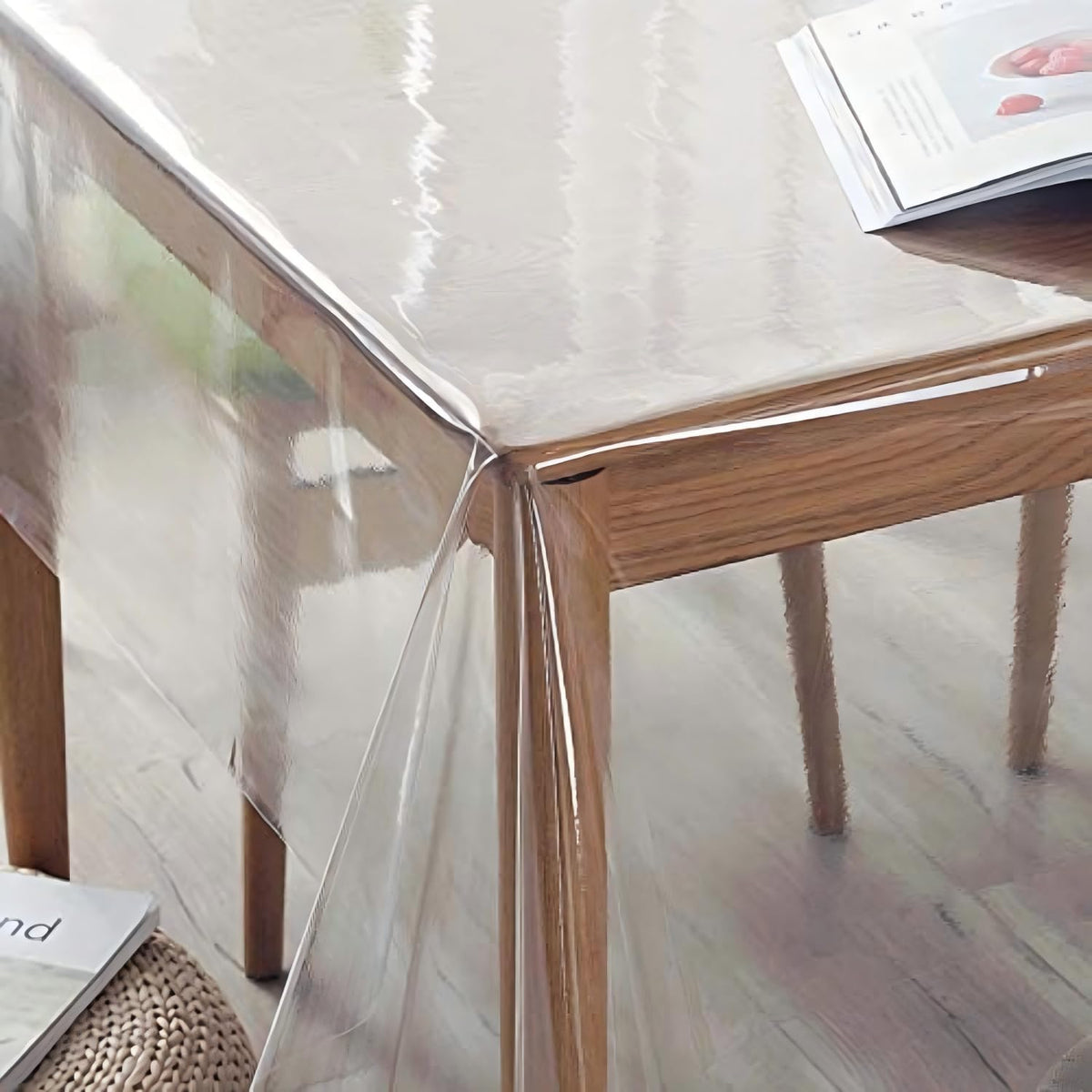 sancua Clear Plastic Table Cover Protector Waterproof Tablecloth 54x78 Inch