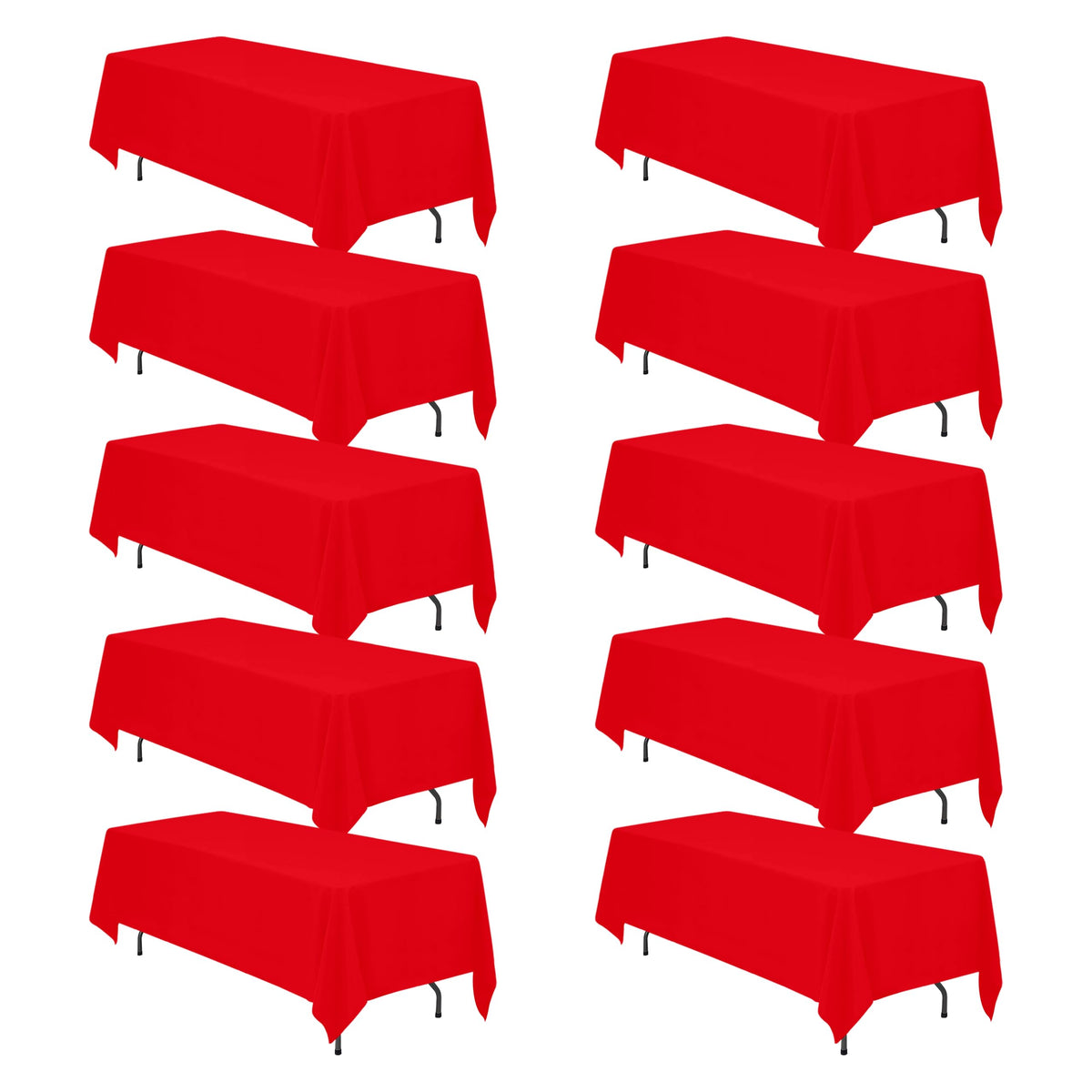 BRILLMAX 6 Pack Ivory Tablecloths 90x132 Inch for 6ft Rectangle Tables