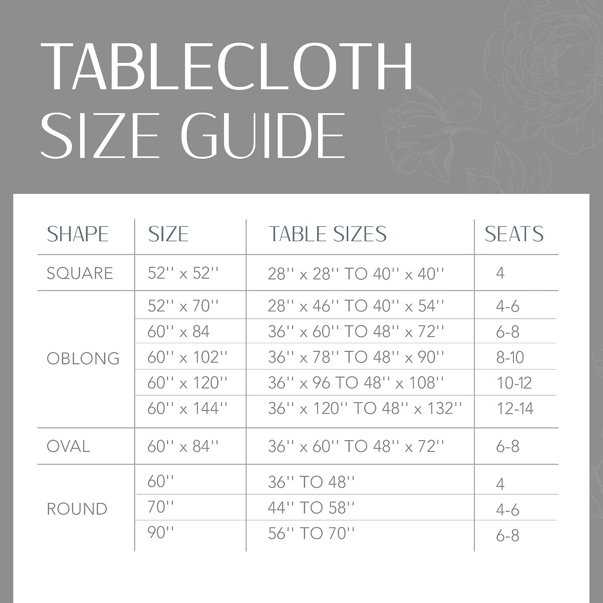 Elrene Home Fashions Laurel Solid Texture Water and Stain Resistant Tablecloth, 90" Round, Gray