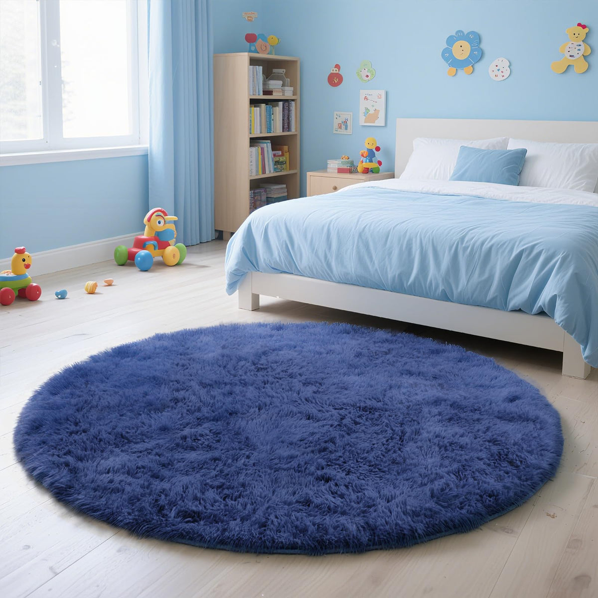 6x9 Black Fluffy Area Rug for Living Room,Large Shag Area Rugs for Bedroom