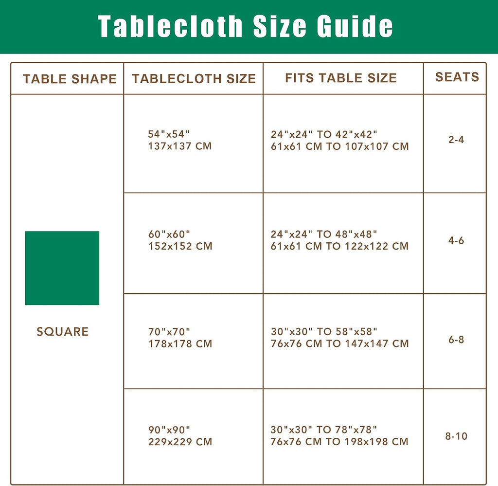 Textured Square Tablecloth-Fabric Spillproof Table Cloths-Natural 54x54"