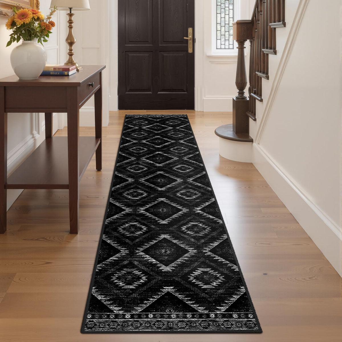 BESTSWEETIE 5'x7' Washable Area Rug for Living Room Bedroom Black