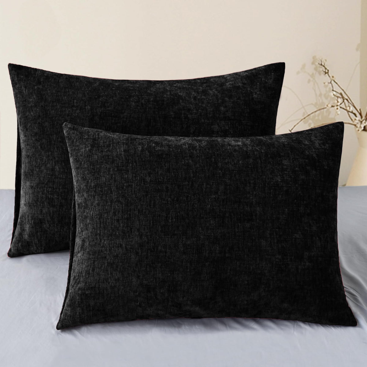 CaliTime Decorative Couch Throw Pillow Covers 18 X 18 Inches Medium Grey