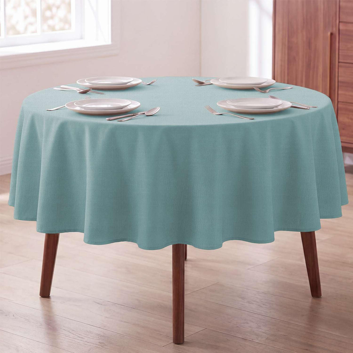 H.VERSAILTEX Linen Textured Table Cloths 60 x 120 Inch Premium Solid Tablecloth Spill-Proof Waterproof Table Cover for Dining Buffet Feature Extra Soft and Thick Fabric Wrinkle Free, Taupe
