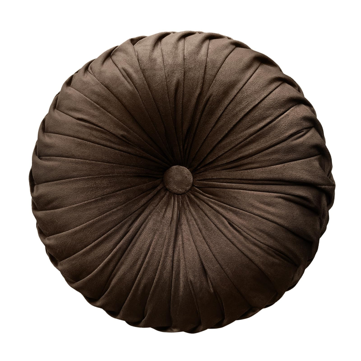 Teieas Round Throw Pillow Velvet Home Decoration Pleated Round Pillow Cushion for Couch Chair Bed Car Orange