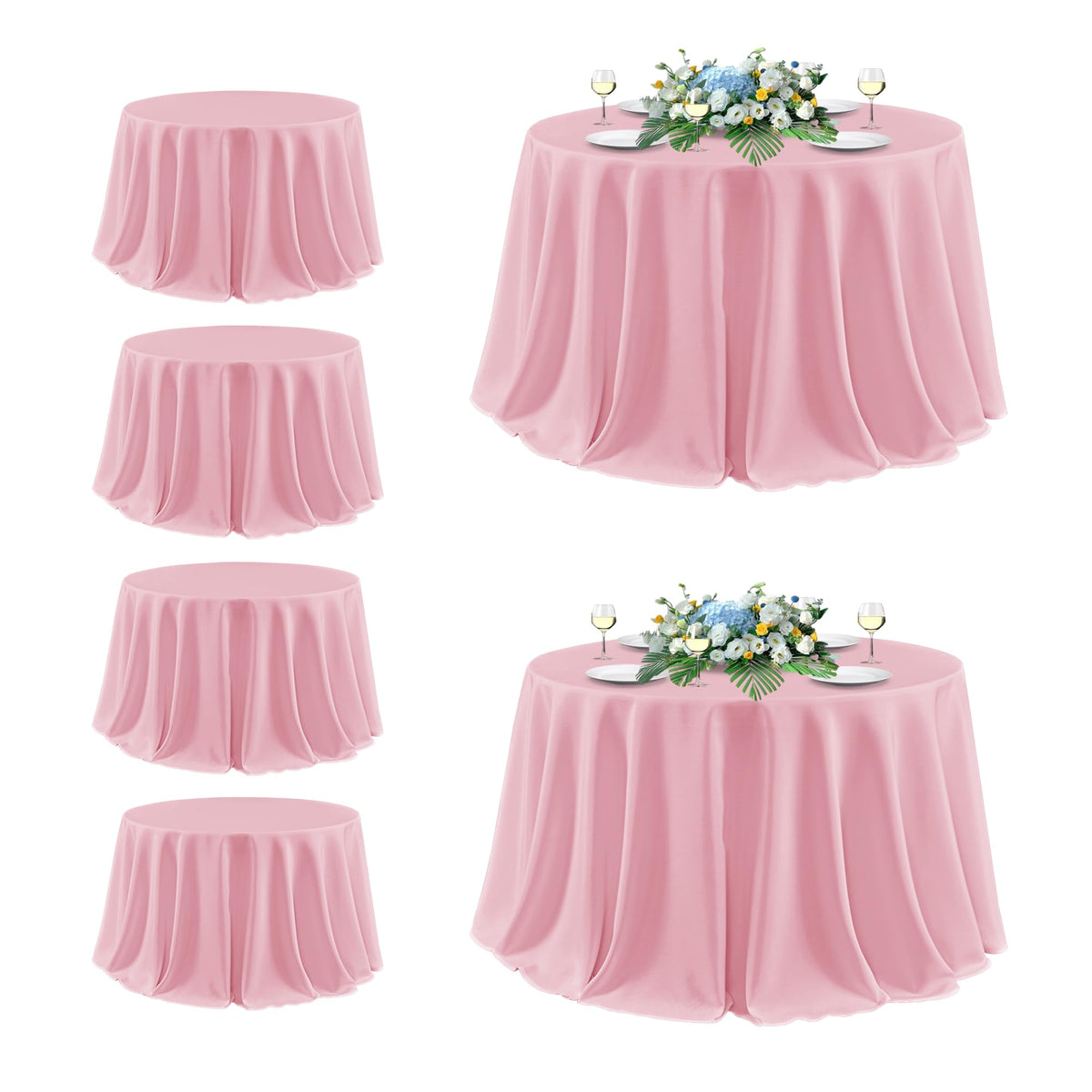sancua 2 Pack White Table Cloth 60x102 Inch for 6 Feet Rectangle Tables