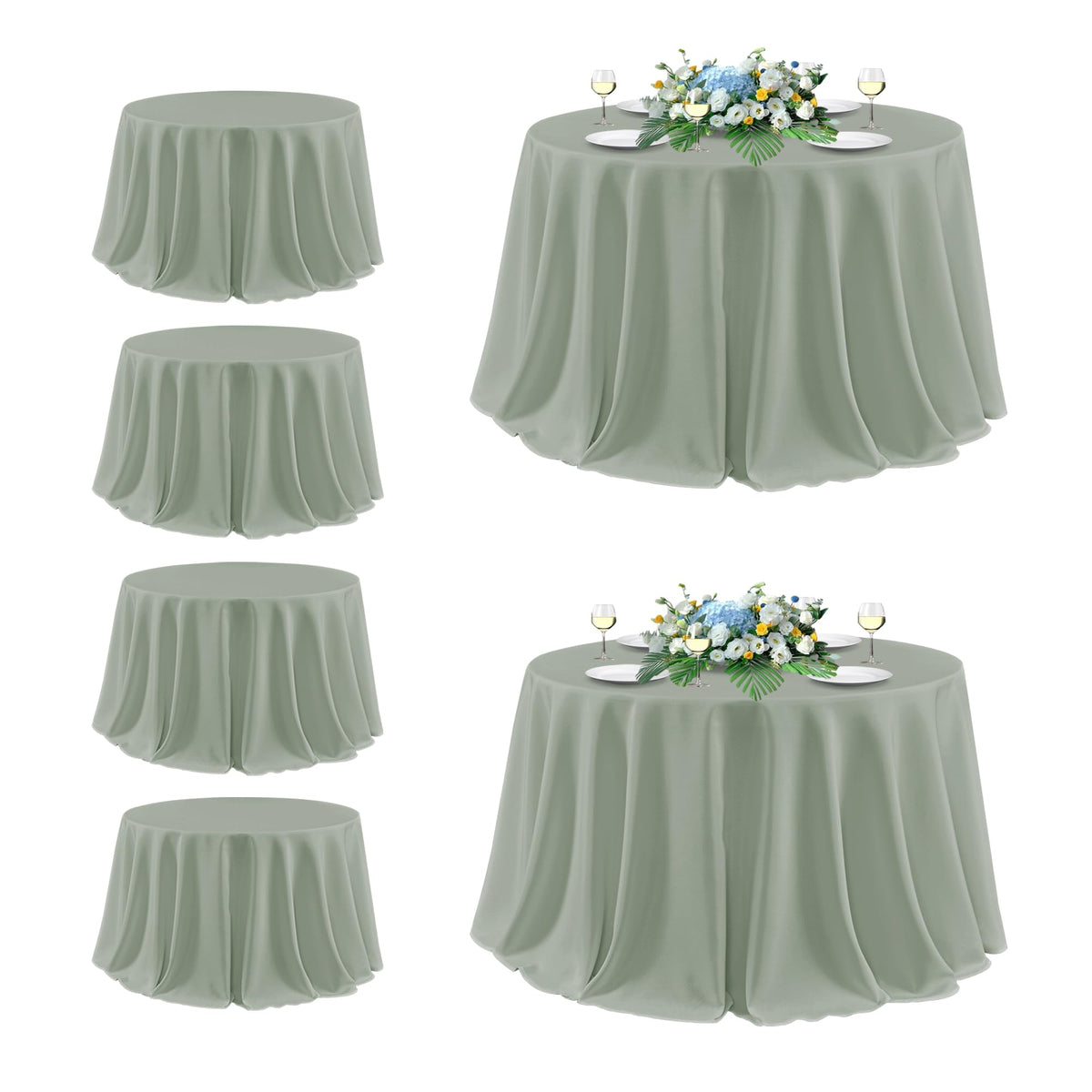 sancua 2 Pack White Table Cloth 60x102 Inch for 6 Feet Rectangle Tables