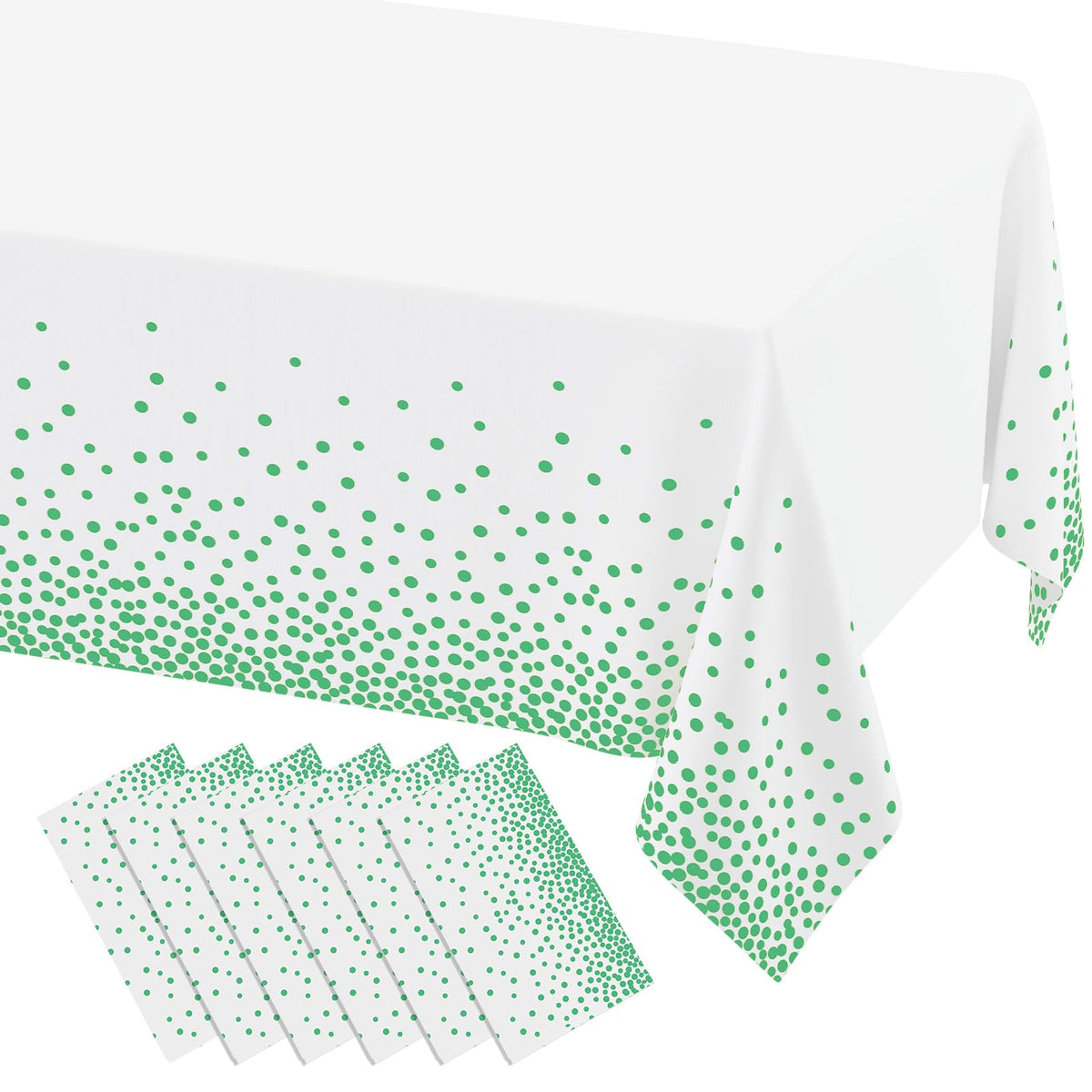 misaya 3 Packs Dot Disposable Table Cloth, 54 x 108 Inch Waterproof Plastic Tablecloth, Rectangle Gold Dots in White Table Covers for Picnic, Birthday, Party and Back to School