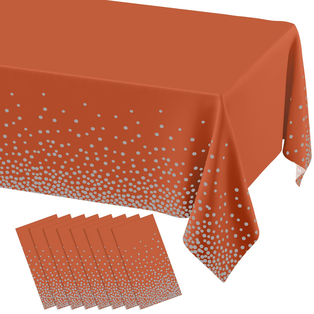misaya 8 Packs Disposable Plastic Table Cloth, Gold Dots in Black