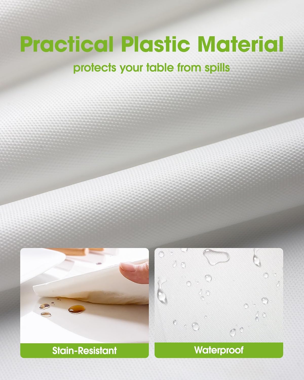 Pureegg Plastic Table Cloth Disposable 8 Pack 54 x 108 Inch, White